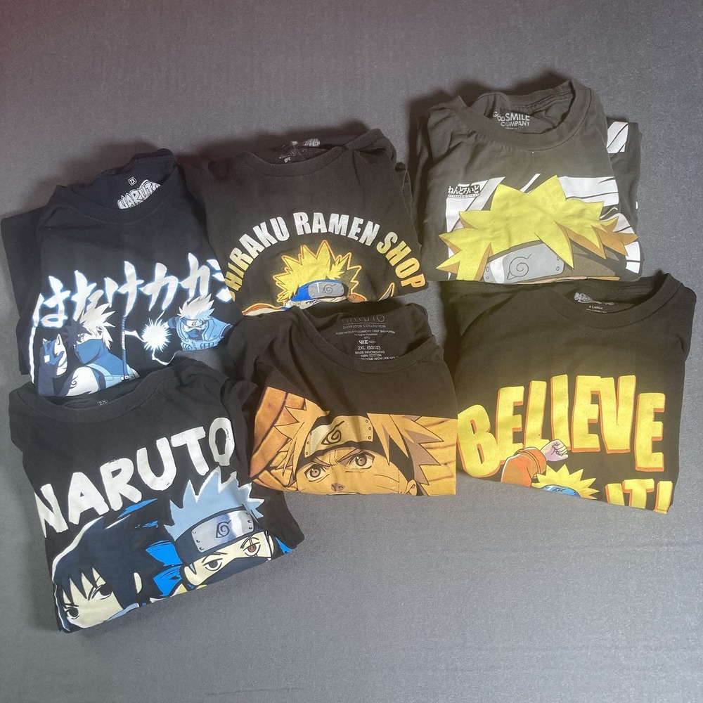 Lot Of 6 Naruto Shirts (3) XL and (3) 2XL Reseller Lot